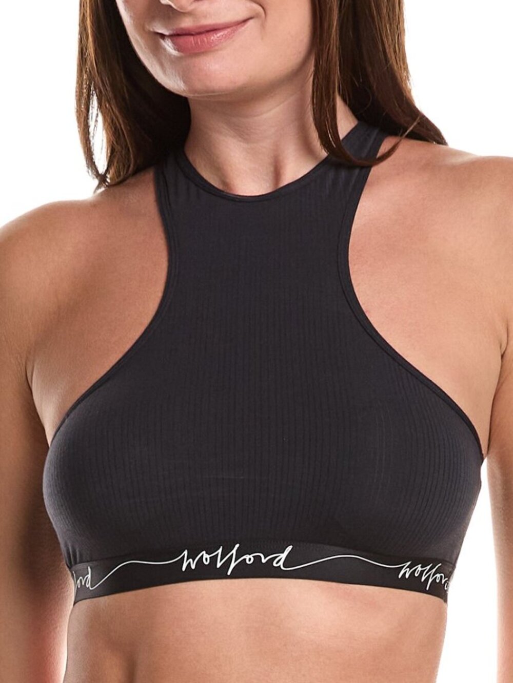 WOLFORD Reverse Racer Bralette in Black Size XL Brand New NWT